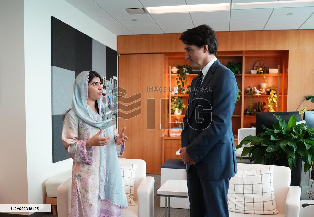Justin Trudeau Meets Malala Yousafzai - NYC