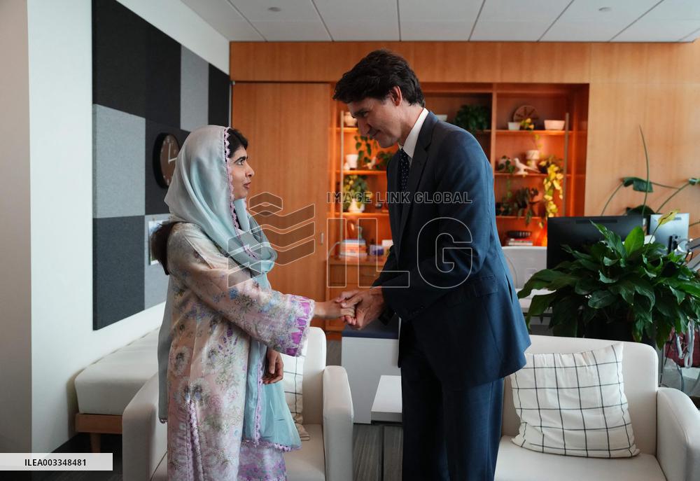 Justin Trudeau Meets Malala Yousafzai - NYC