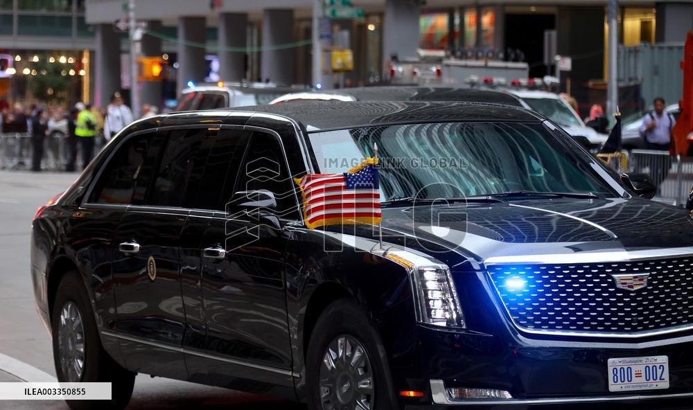 Biden Motorcade On 6th Avenue - NYC