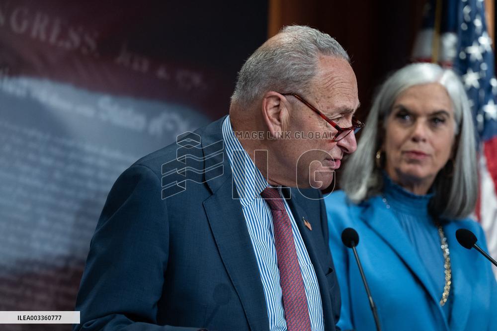 Schumer Holds A Press Conference - Washington