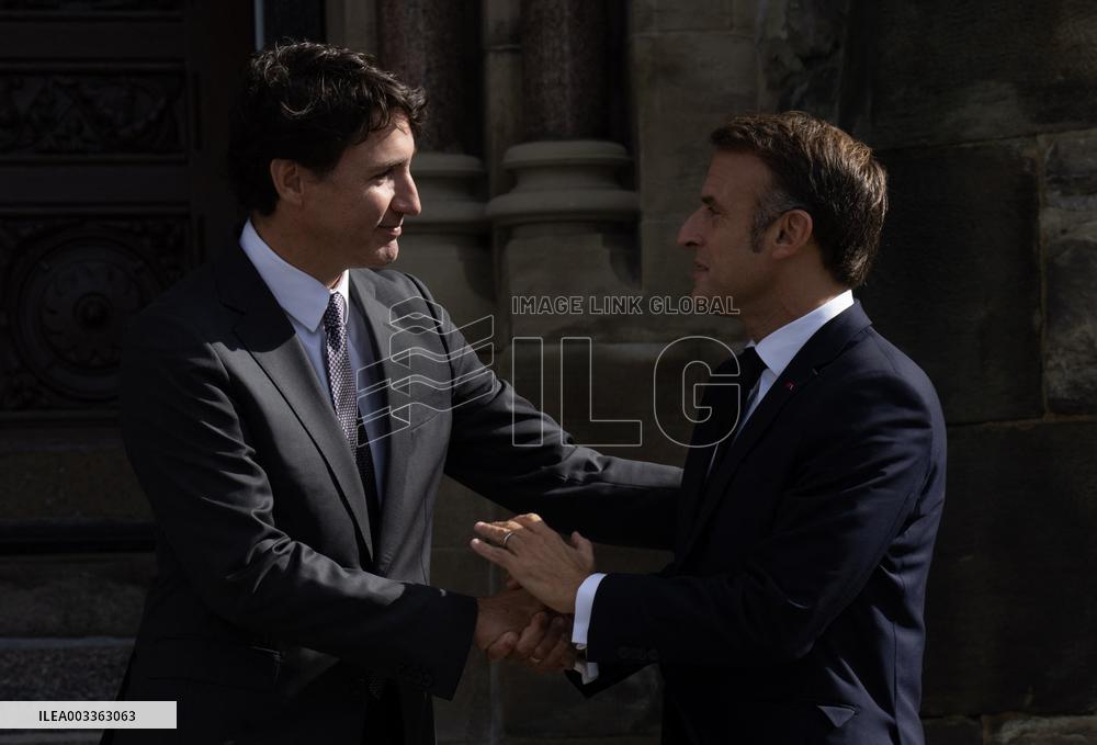 PM Trudeau Meets President Macron - Ottawa