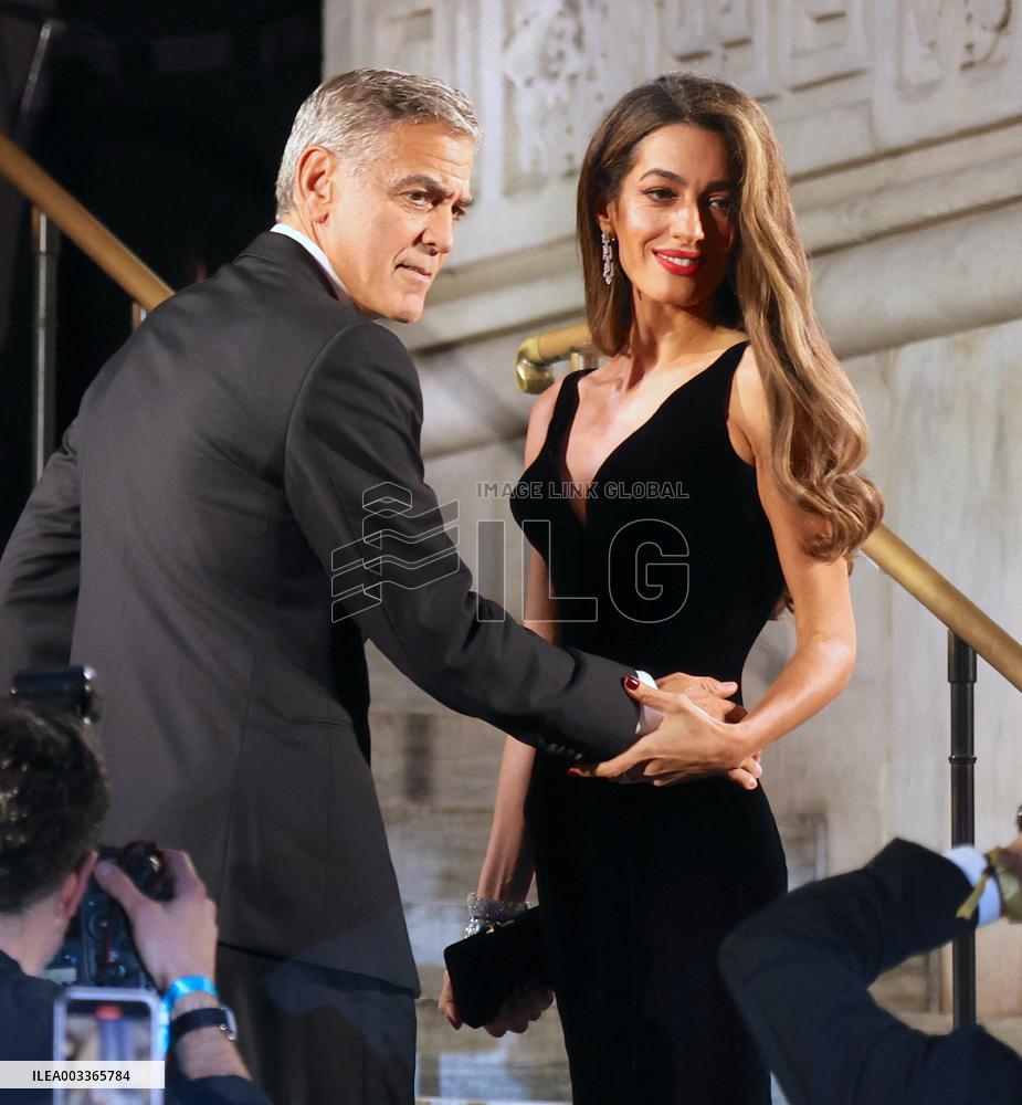 George And Amal Clooney Arriving For The Albie Awards - NYC