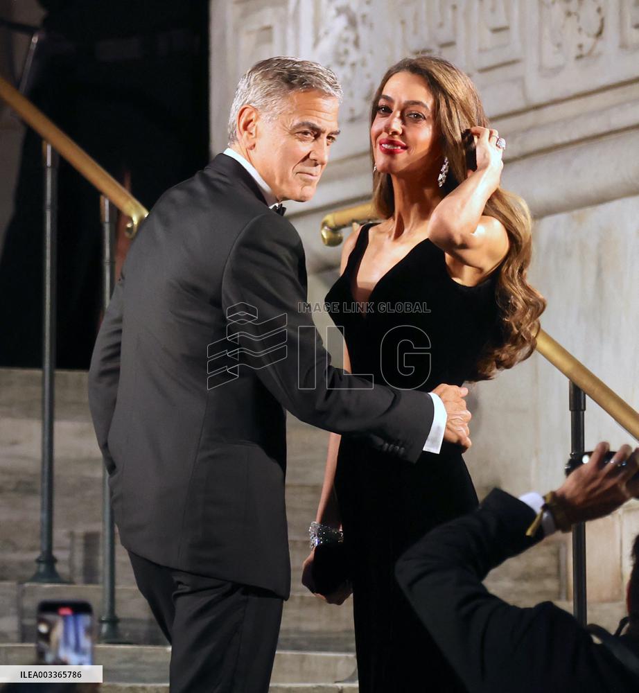 George And Amal Clooney Arriving For The Albie Awards - NYC