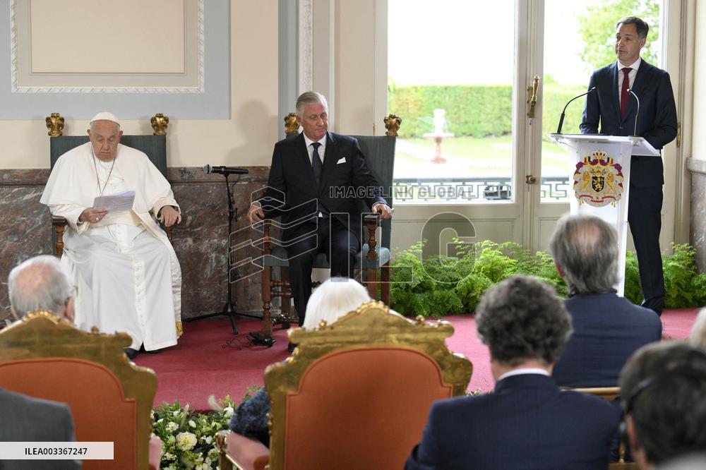 Pope Francis Meets Belgium's Civil Authorities - Laeken