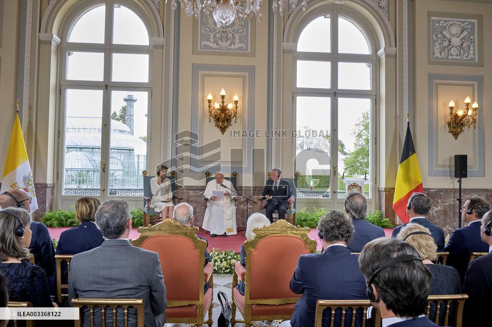 Pope Francis Meets Belgium's Civil Authorities - Laeken