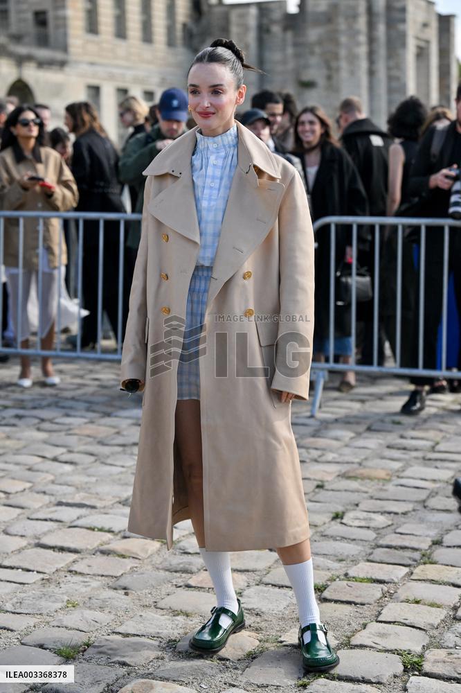 PFW Loewe Outside Arrivals
