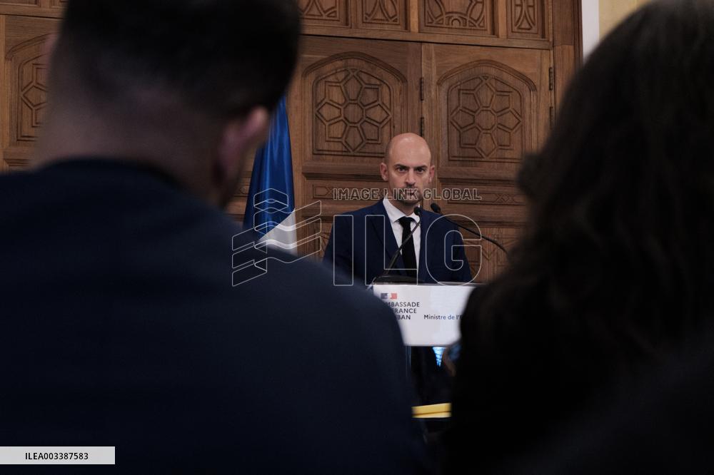 Jean-Noel Barrot Gives Press Conference - Lebanon