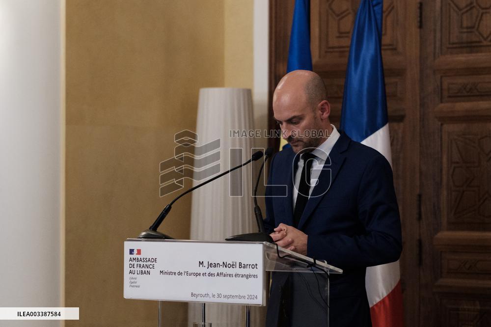 Jean-Noel Barrot Gives Press Conference - Lebanon