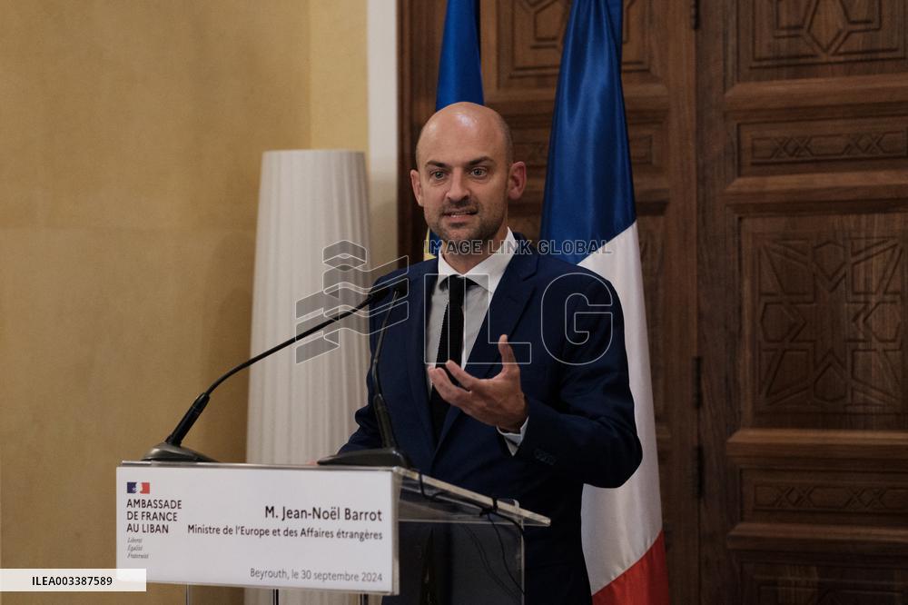 Jean-Noel Barrot Gives Press Conference - Lebanon
