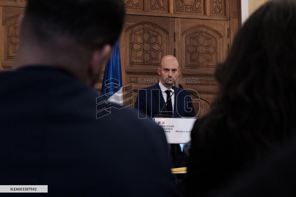 Jean-Noel Barrot Gives Press Conference - Lebanon