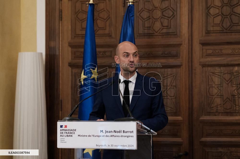Jean-Noel Barrot Gives Press Conference - Lebanon