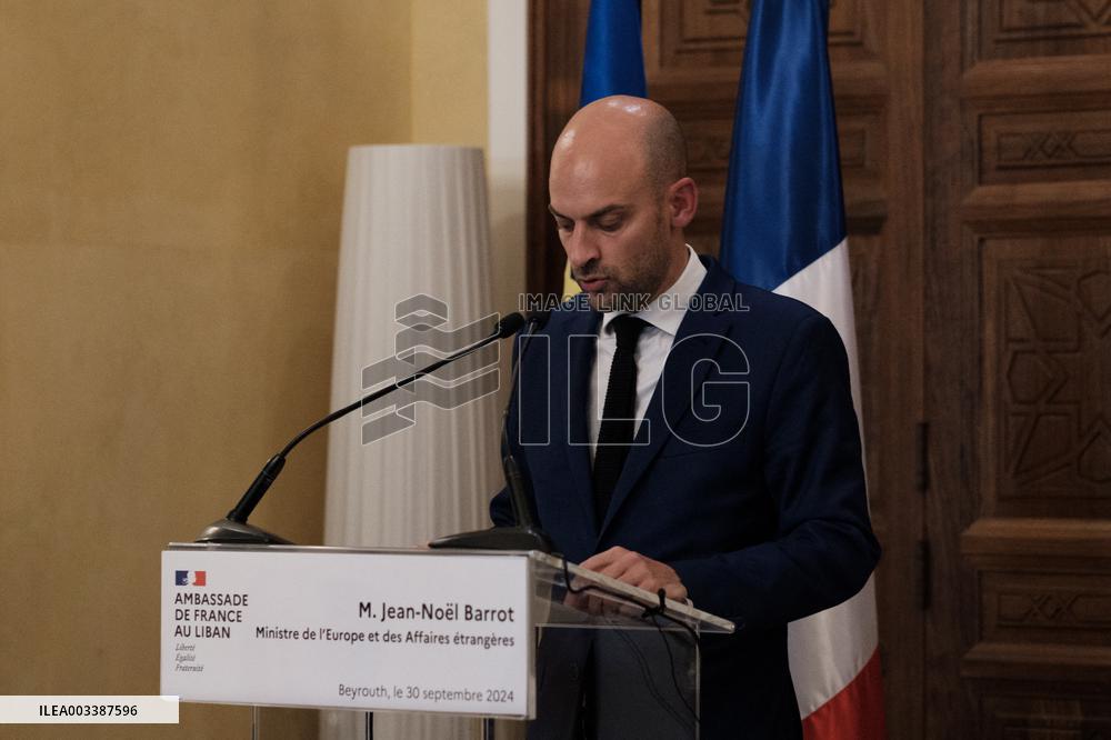 Jean-Noel Barrot Gives Press Conference - Lebanon