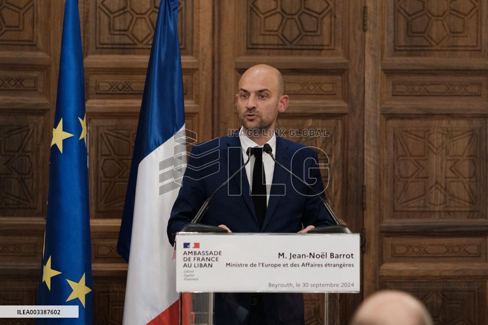 Jean-Noel Barrot Gives Press Conference - Lebanon
