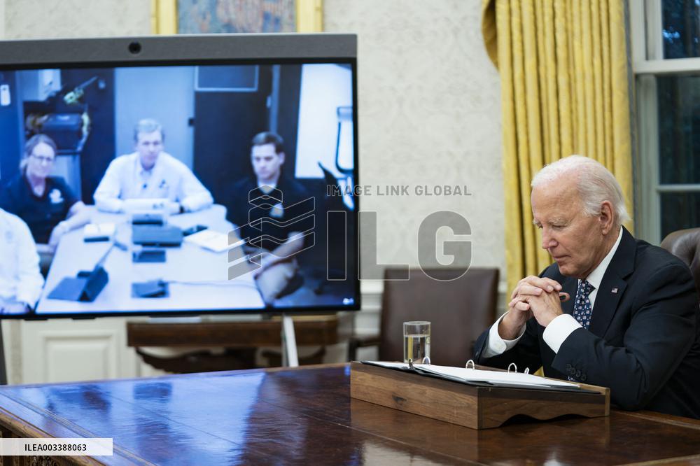 President Biden Recieves Briefing on Repsonse to Hurricane Helene