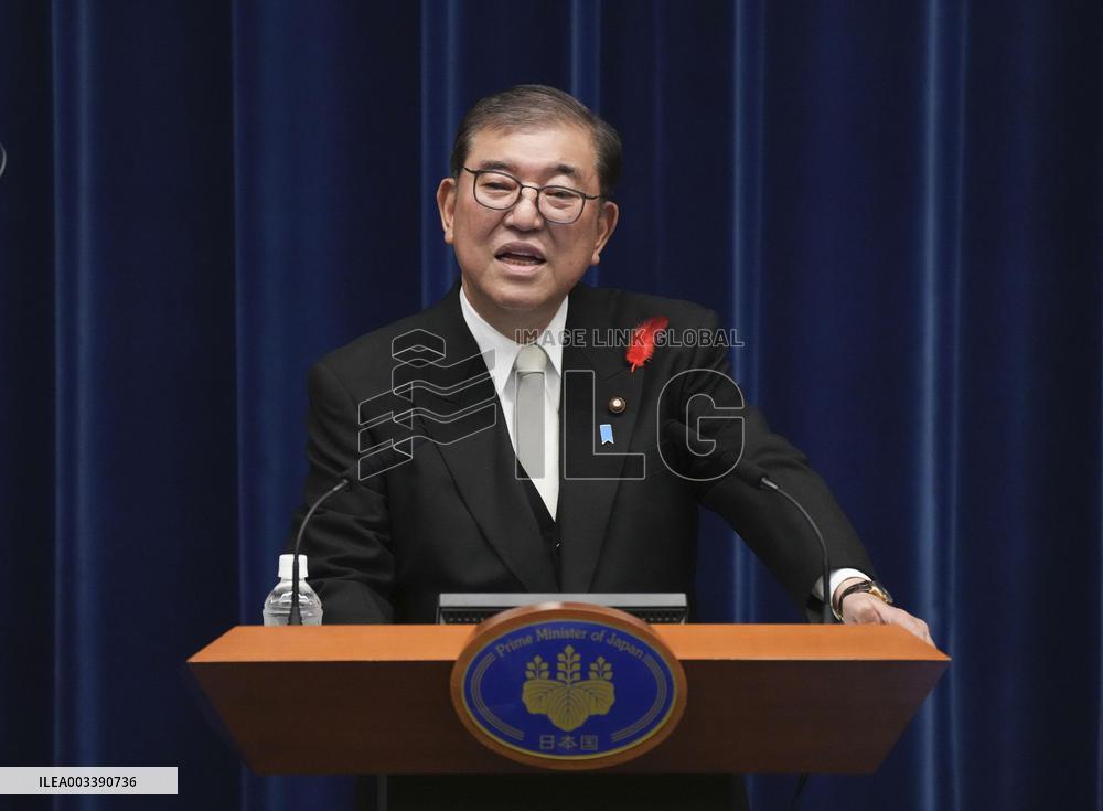 1st press conference of new Japan PM Ishiba