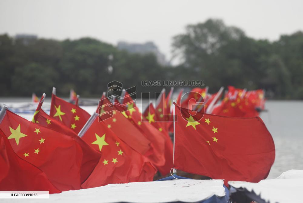 West Lake Flags Fly in Hangzhou