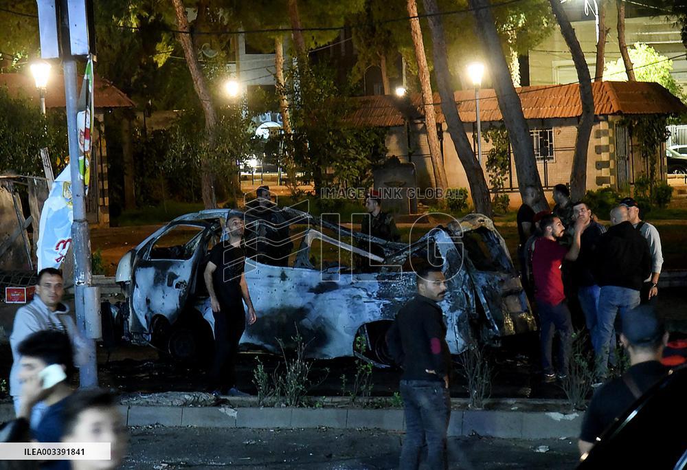 Israeli aerial assault in the Mazzeh Villas near Damascus