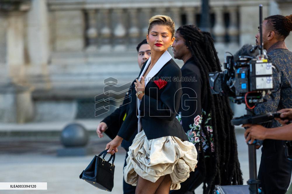 PFW - Arrivals At Louis Vuitton  Show NB