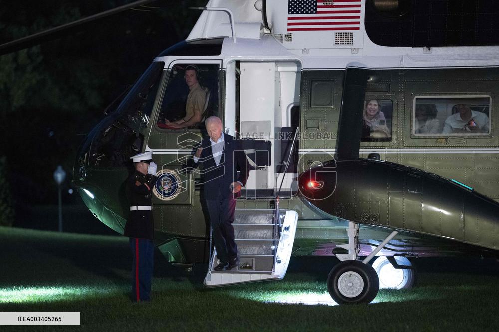 President Joe Biden returns to the White House