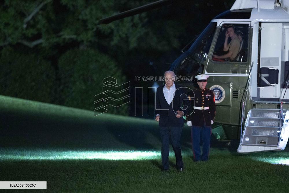 President Joe Biden returns to the White House