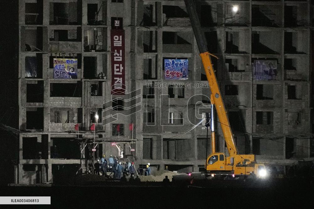 Reconstruction in flood-hit North Korean city