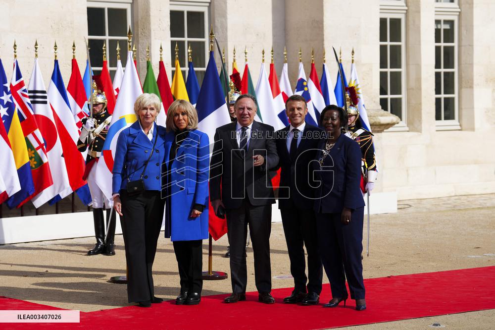Francois Legault and wife are welcomed to the Francophonie Summit