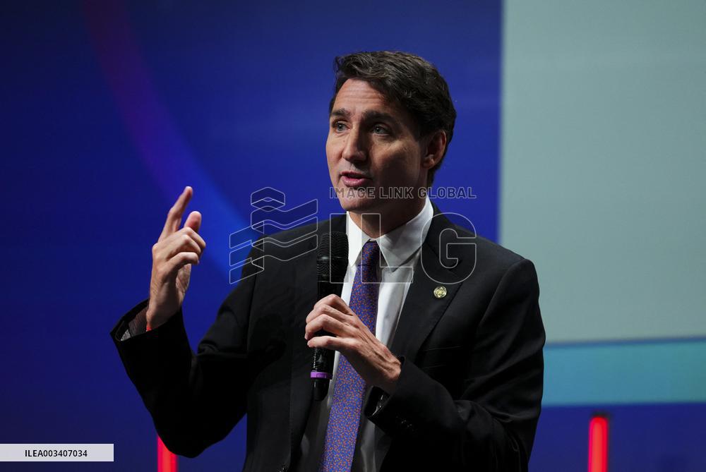 Justin Trudeau At FrancoTech During Francophonie Summit