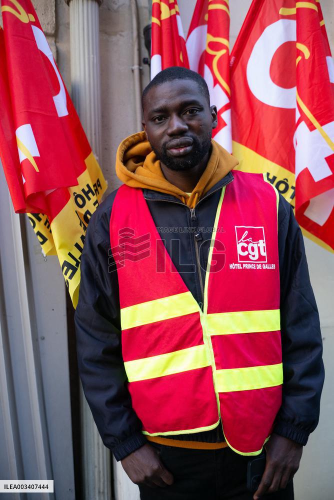 9th Day Of Strike Action At The Prince De Galles Hotel - Paris
