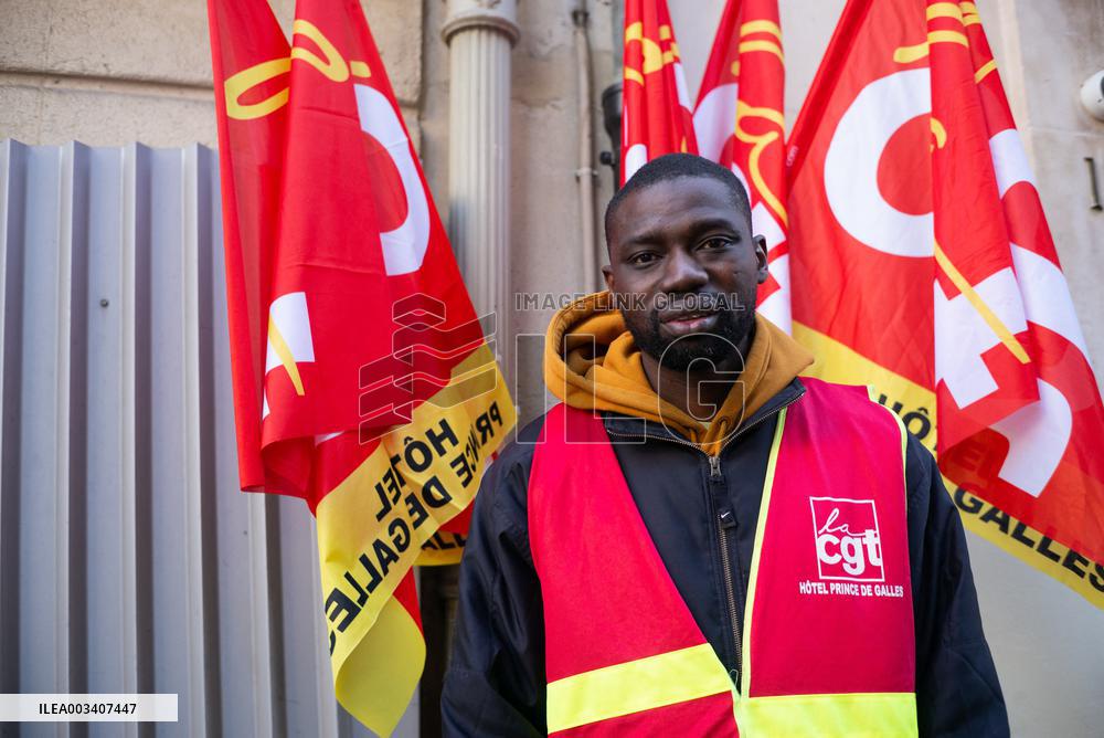 9th Day Of Strike Action At The Prince De Galles Hotel - Paris