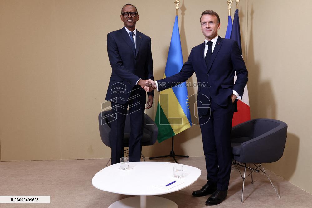 Macron and Kagame Bilateral meeting at Francophonie Summit - Paris