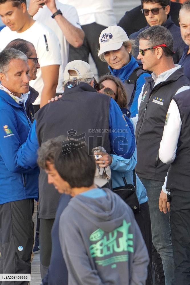 King Juan Carlos, Infanta Elena And Laurence Debray At Marina - Spain
