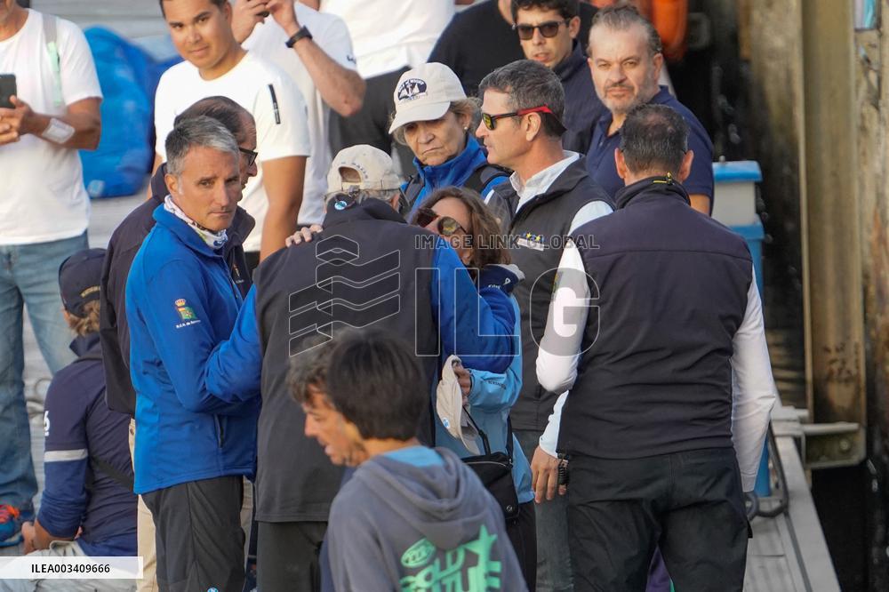 King Juan Carlos, Infanta Elena And Laurence Debray At Marina - Spain
