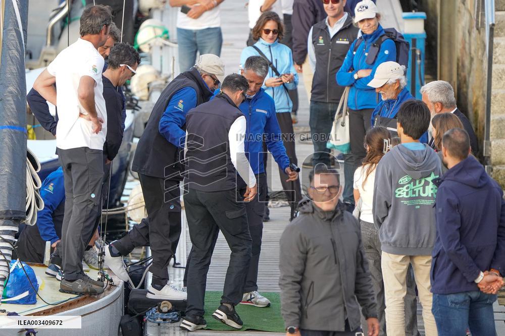 King Juan Carlos, Infanta Elena And Laurence Debray At Marina - Spain