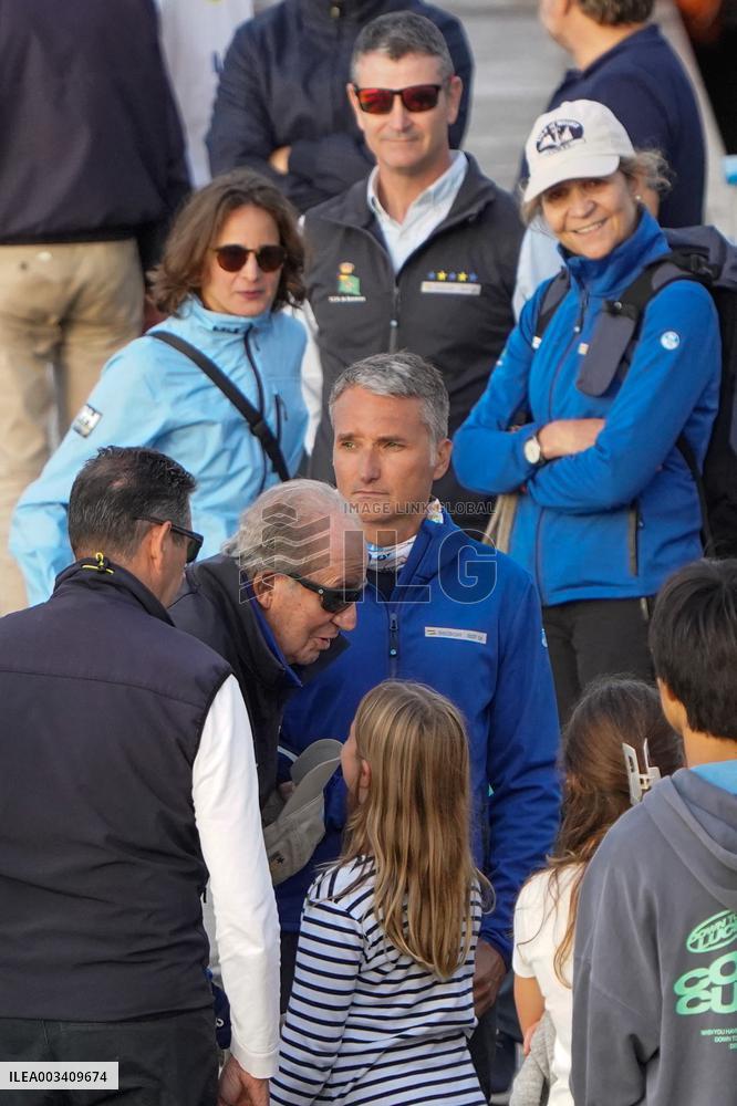 King Juan Carlos, Infanta Elena And Laurence Debray At Marina - Spain