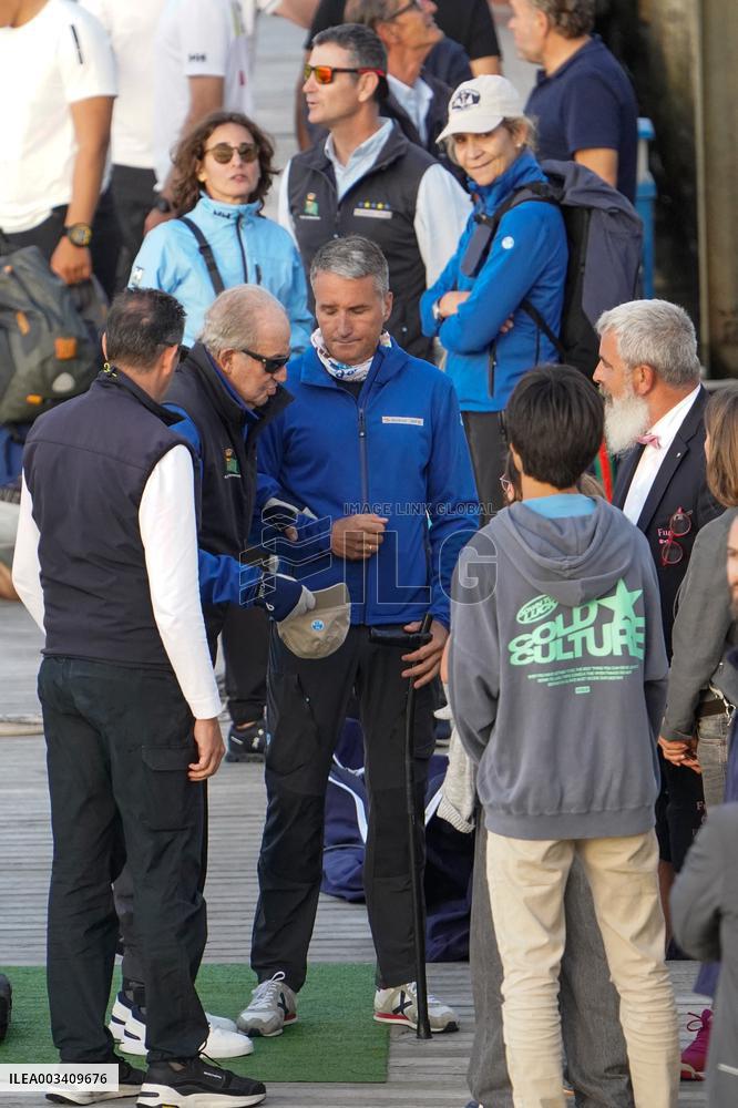 King Juan Carlos, Infanta Elena And Laurence Debray At Marina - Spain