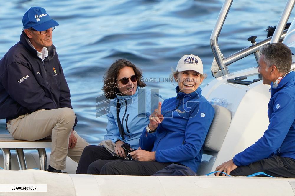 King Juan Carlos, Infanta Elena And Laurence Debray At Marina - Spain