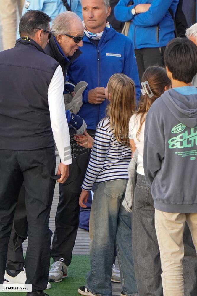 King Juan Carlos, Infanta Elena And Laurence Debray At Marina - Spain