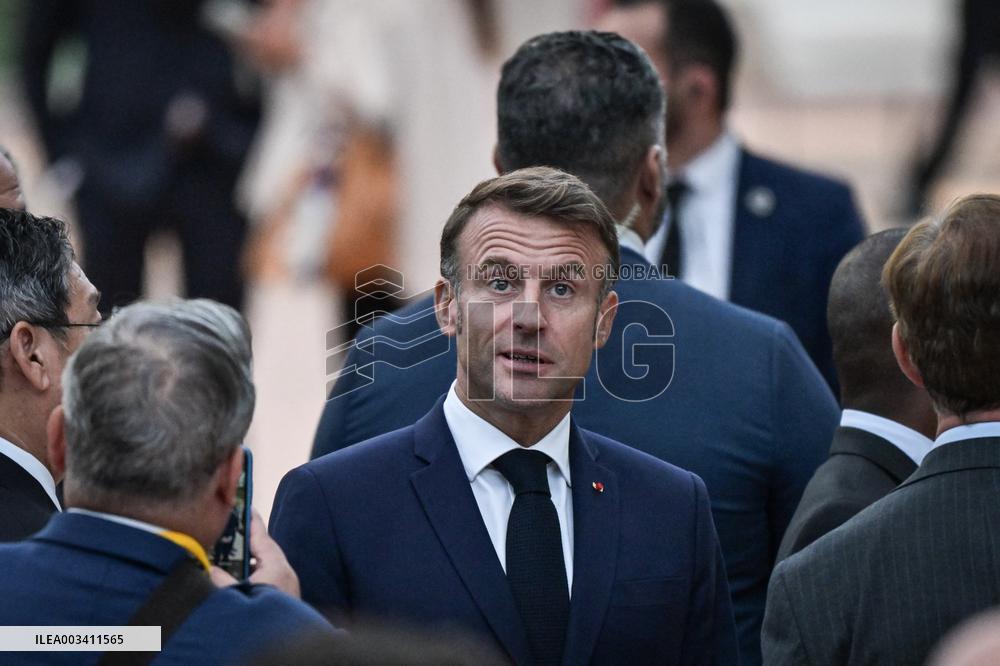 Press conference of Emmanuel Macron at Grand Palais FA
