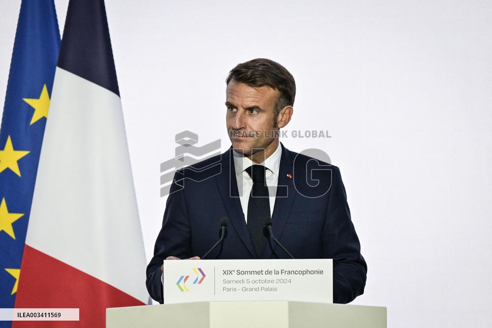 Press conference of Emmanuel Macron at Grand Palais FA