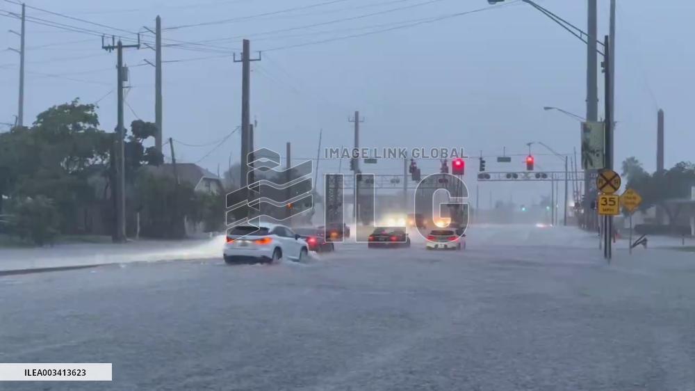 US: Heavy Rain Causes Flooding In Parts Of South Florida As TS Milton Approaches