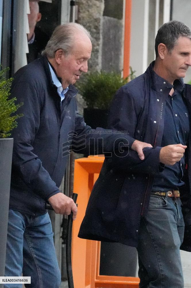 King Juan Carlos Leaving Restaurant - Spain