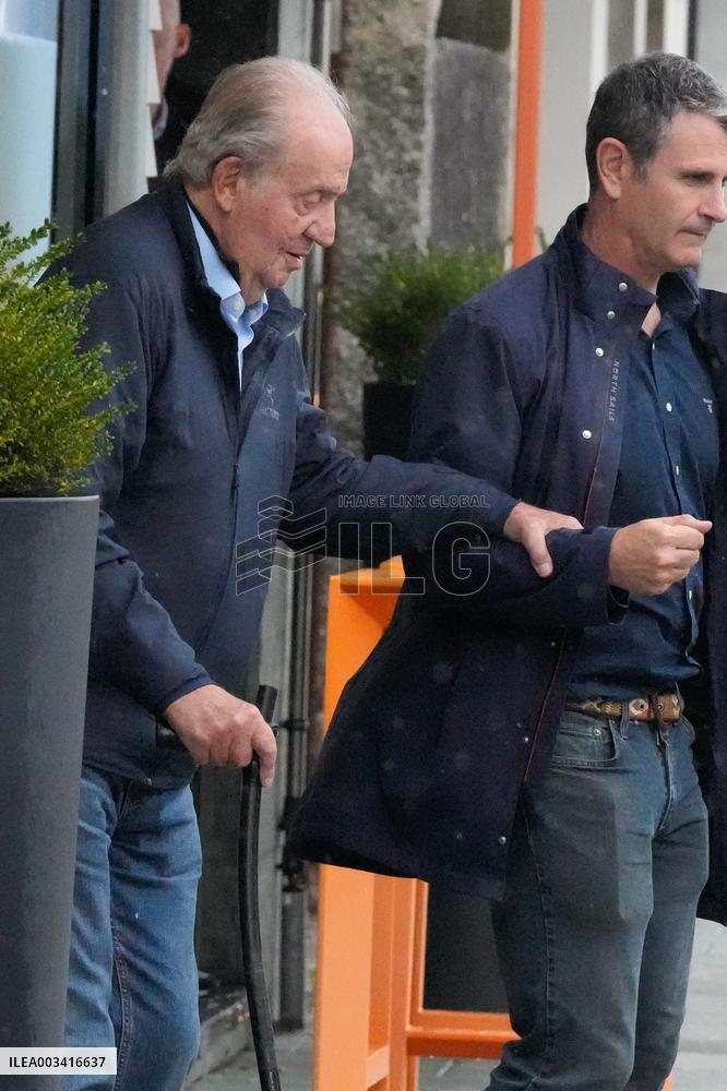 King Juan Carlos Leaving Restaurant - Spain