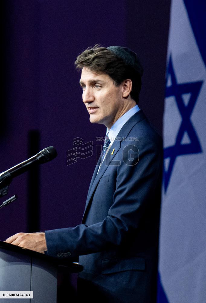 Justin Trudeau At Commemorative Event In Solidarity With Jewish Community Members - Ottawa