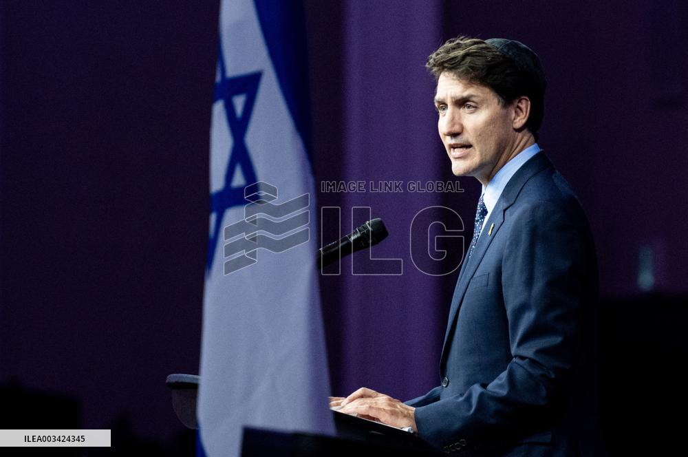Justin Trudeau At Commemorative Event In Solidarity With Jewish Community Members - Ottawa
