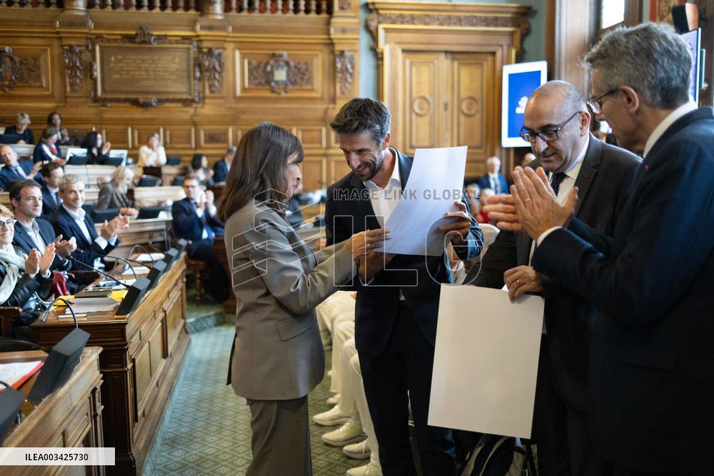 Medal Ceremony for officials involved in the organisation of the Paris 2024 Olympic Games - Paris