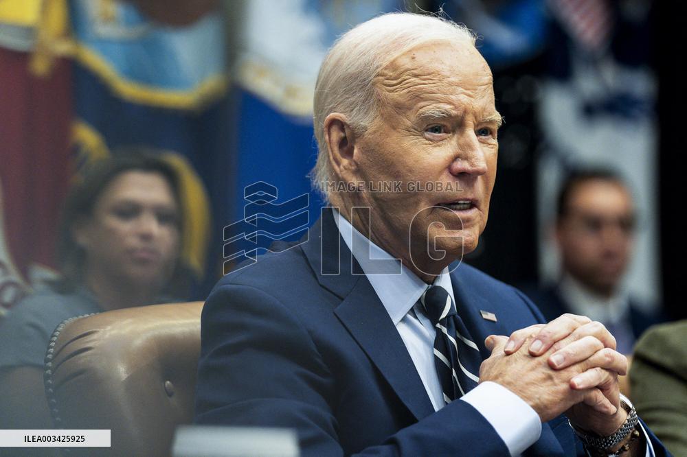President Biden Attends a Meeting to Discuss Federal Response to Hurricanes - DC