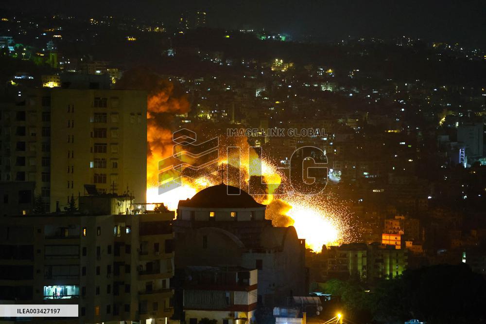 Blasts seen in Dahiyeh as Israel strikes Beirut