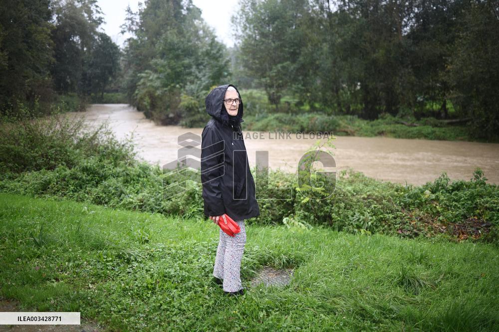 Grand Morin River during Kirk Storm - Pommeuse