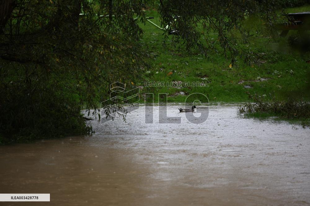 Grand Morin River during Kirk Storm - Pommeuse