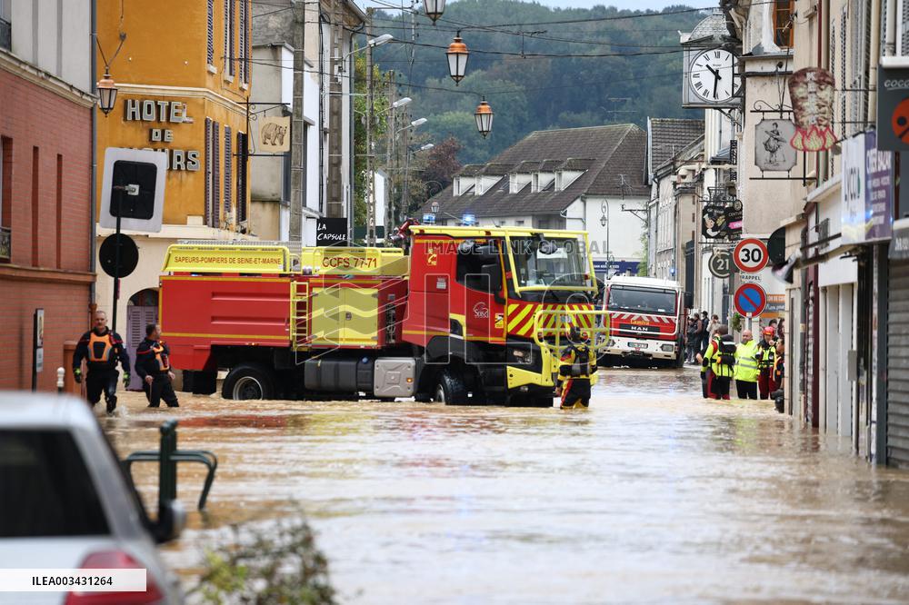 Heavy Flooding After Storm Kirk - Coulommiers